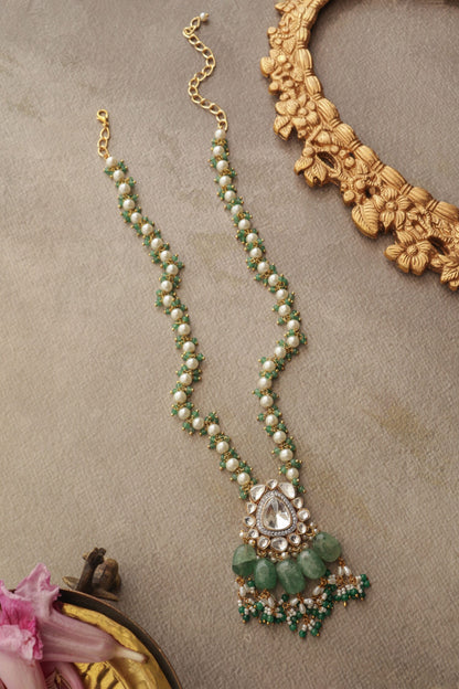 Mint Polki Pendant Necklace 