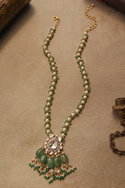 Mint Polki Pendant Necklace 