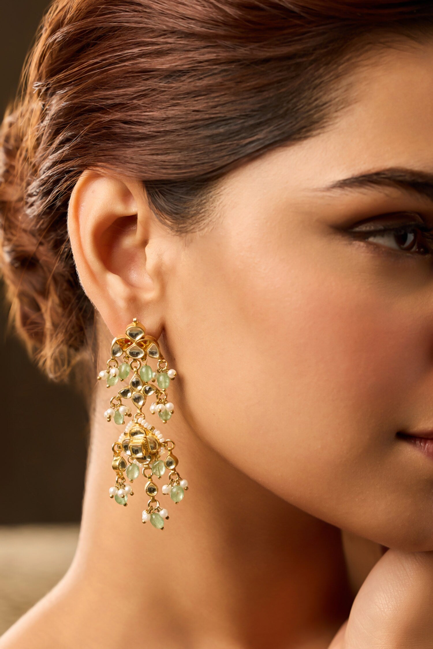 Mint Kundan Earrings 