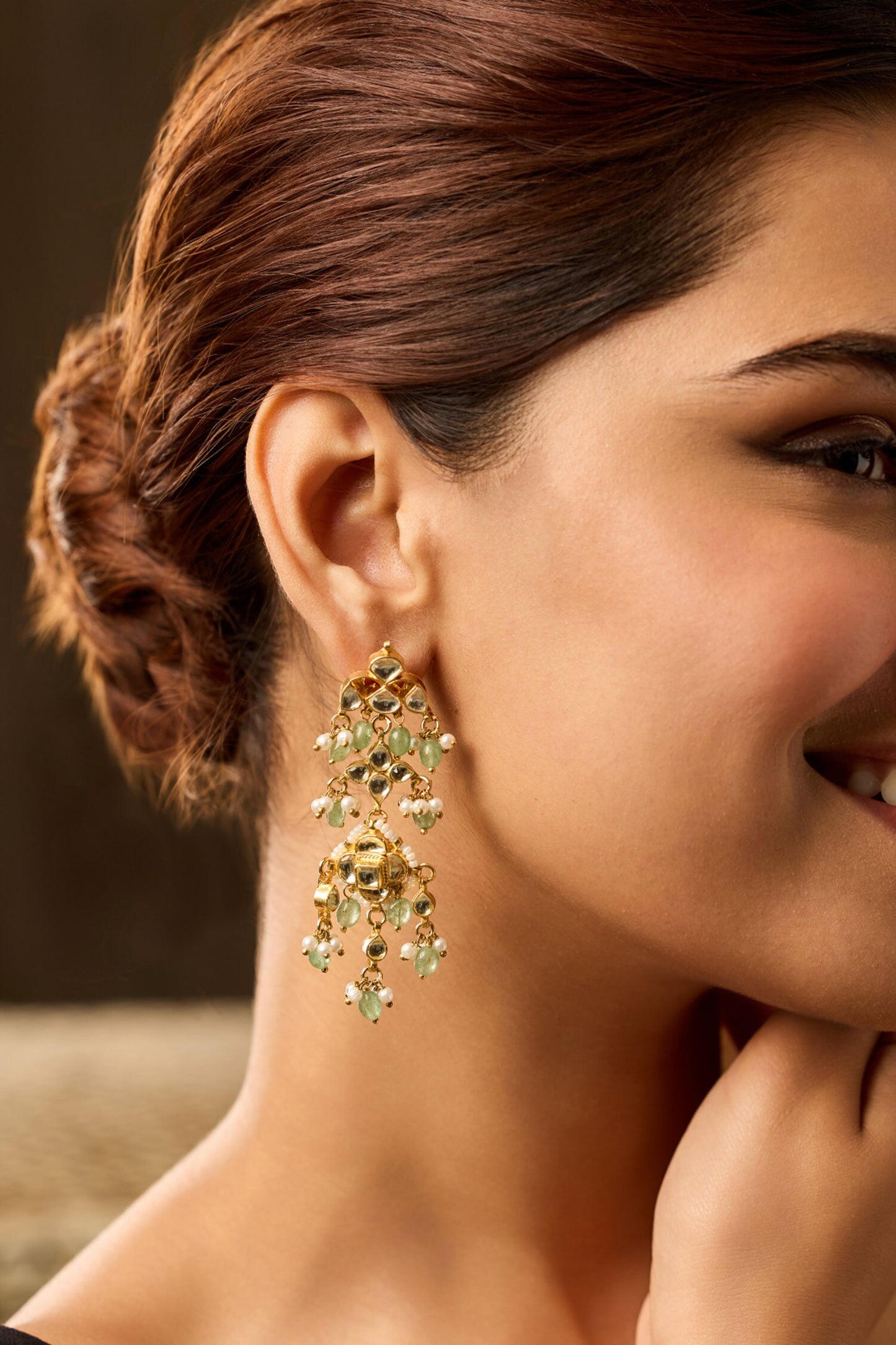 Mint Kundan Earrings 