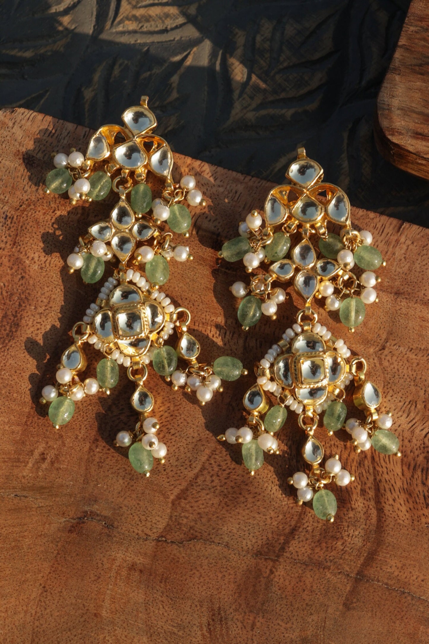 Mint Kundan Earrings 