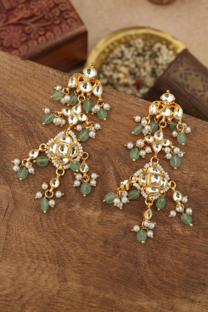 Mint Kundan Earrings 