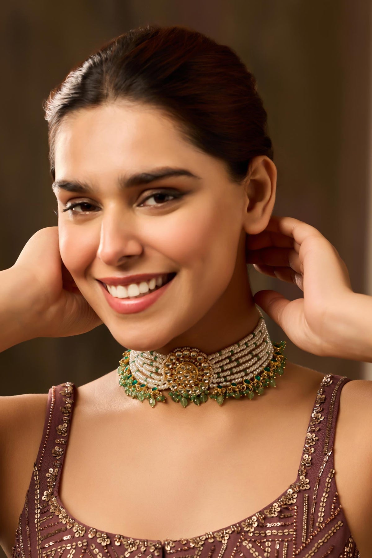 Mint Kundan Choker Necklace 