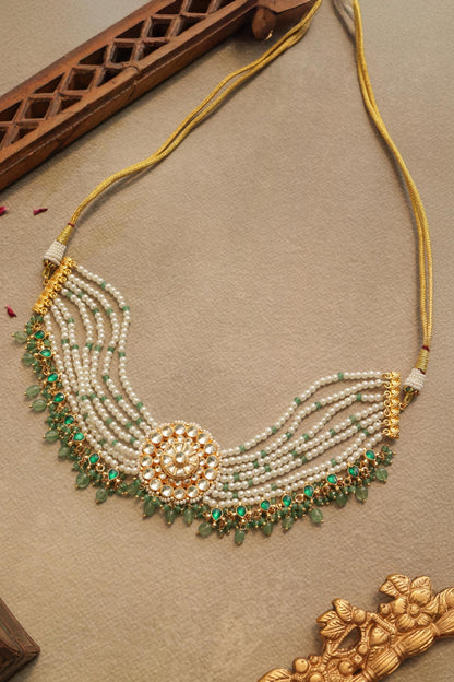 Mint Kundan Choker Necklace 