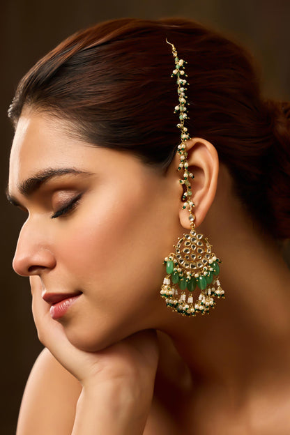 Mint Kundan Earrings 