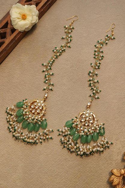 Mint Kundan Earrings 
