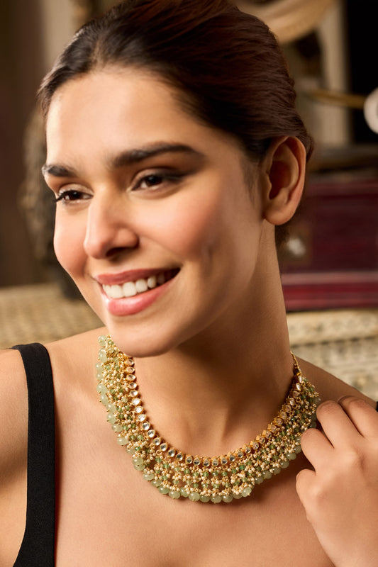 Mint Kundan Necklace 