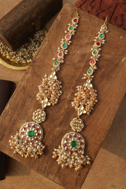 Designer Pink Kundan Earrings 