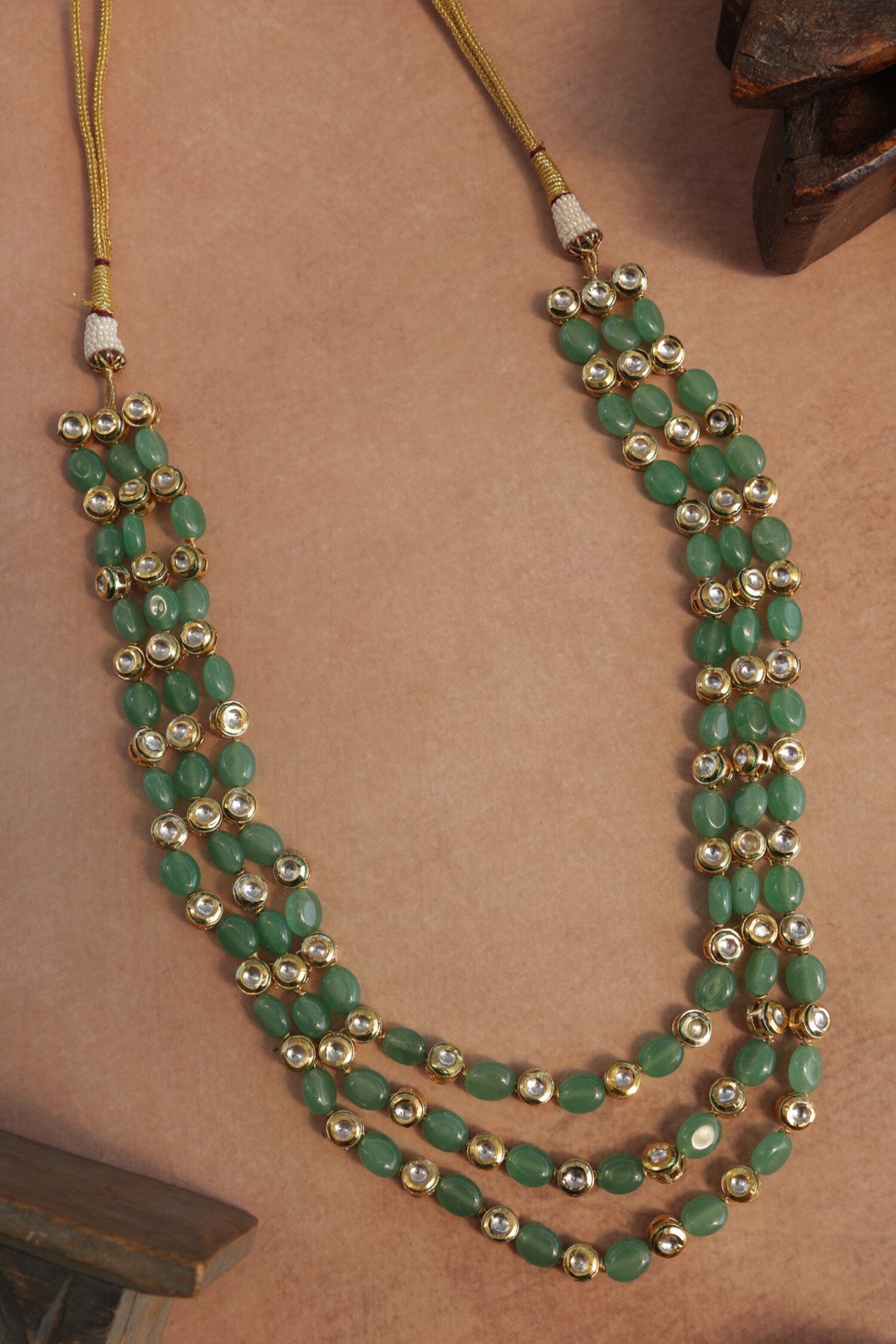 Mint Kundan Layered Necklace 