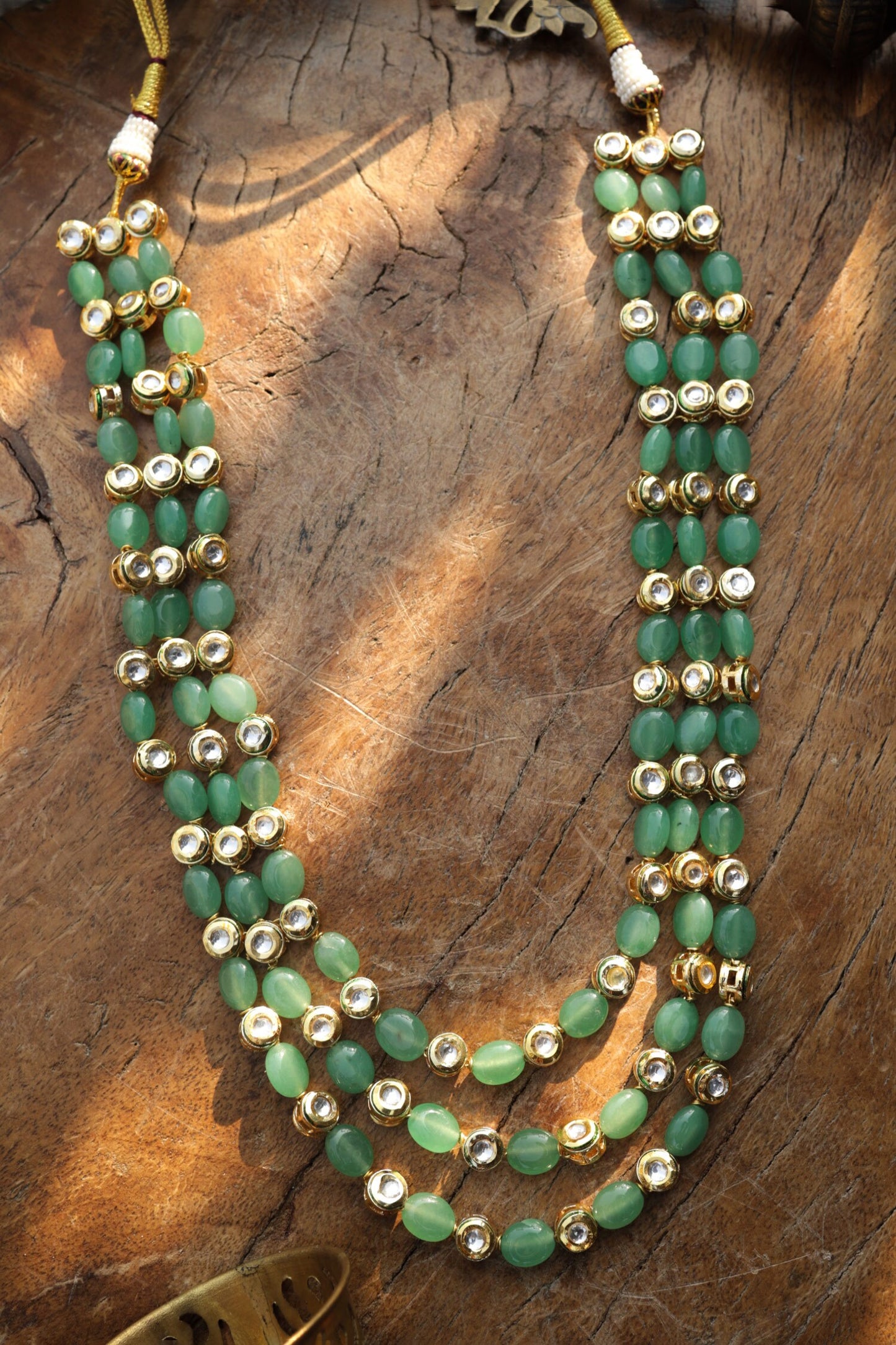 Mint Kundan Layered Necklace 