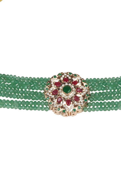Royal Emerald Beaded Choker 