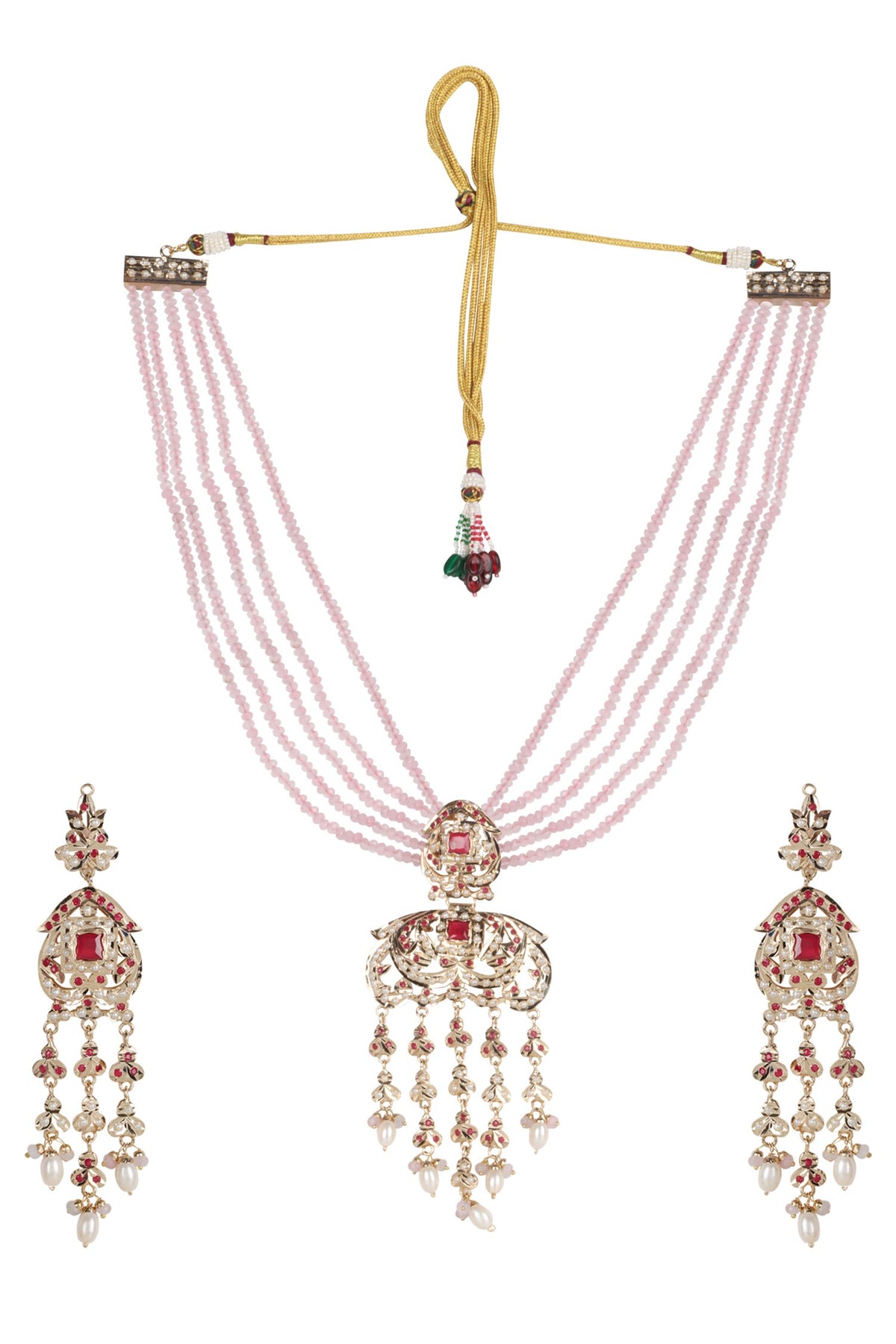 Royal Jadau Pink Necklace Set 