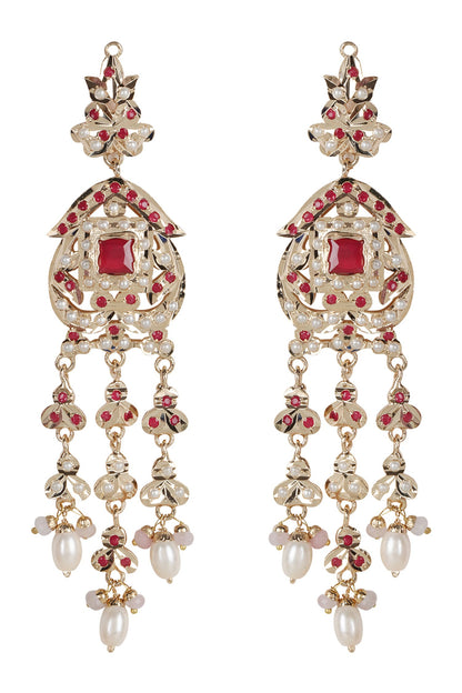Royal Jadau Pink Necklace Set 