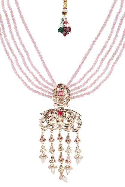 Royal Jadau Pink Necklace Set 