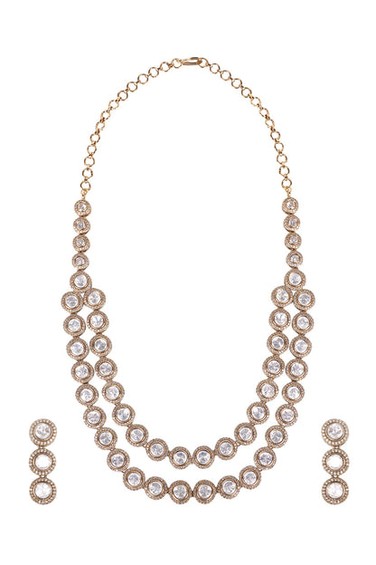 Twin Layer Victorian Gold-Plated Necklace Set 