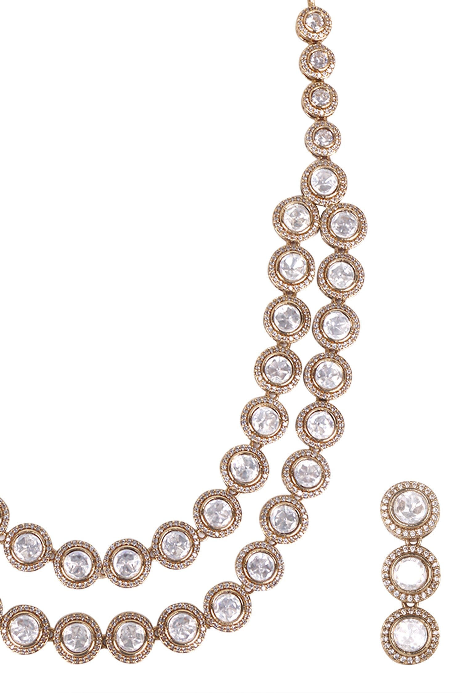 Twin Layer Victorian Gold-Plated Necklace Set 