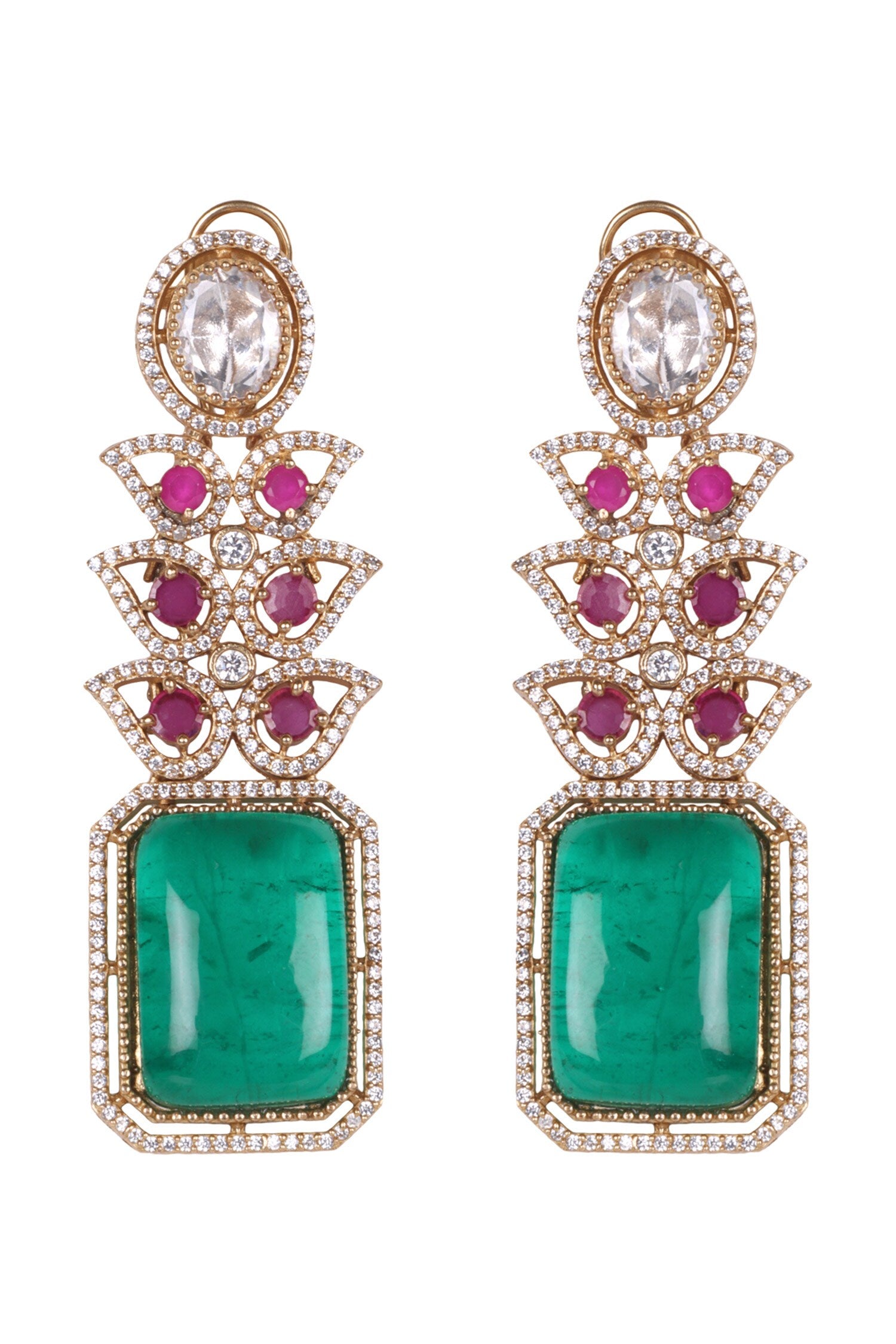Queen Vic Emerald & Ruby Kundan Set 