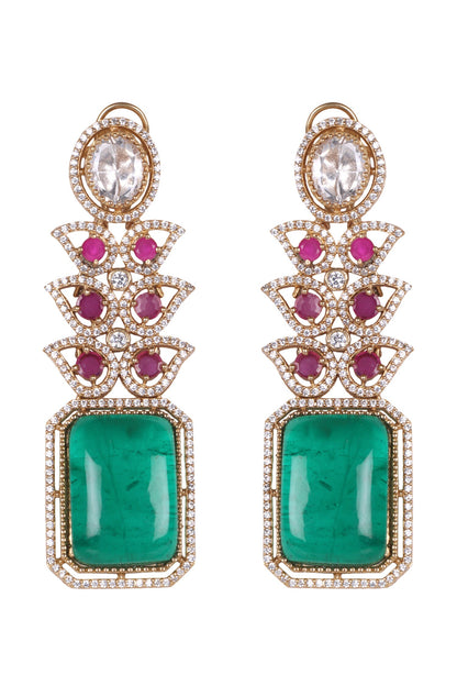 Queen Vic Emerald & Ruby Kundan Set 