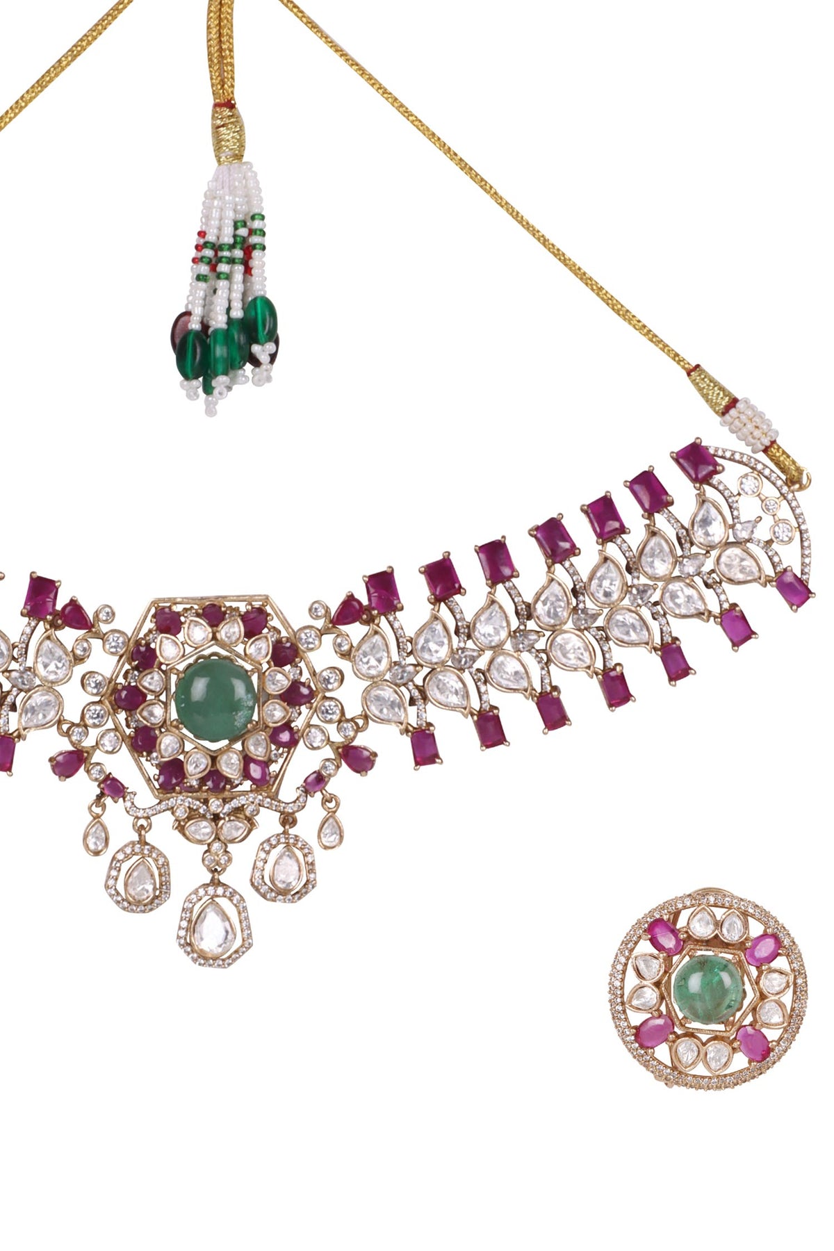 Regal Ruby & Emerald Kundan Choker Set 