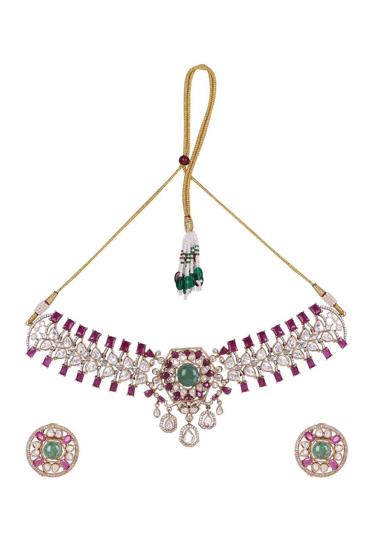 Regal Ruby & Emerald Kundan Choker Set 