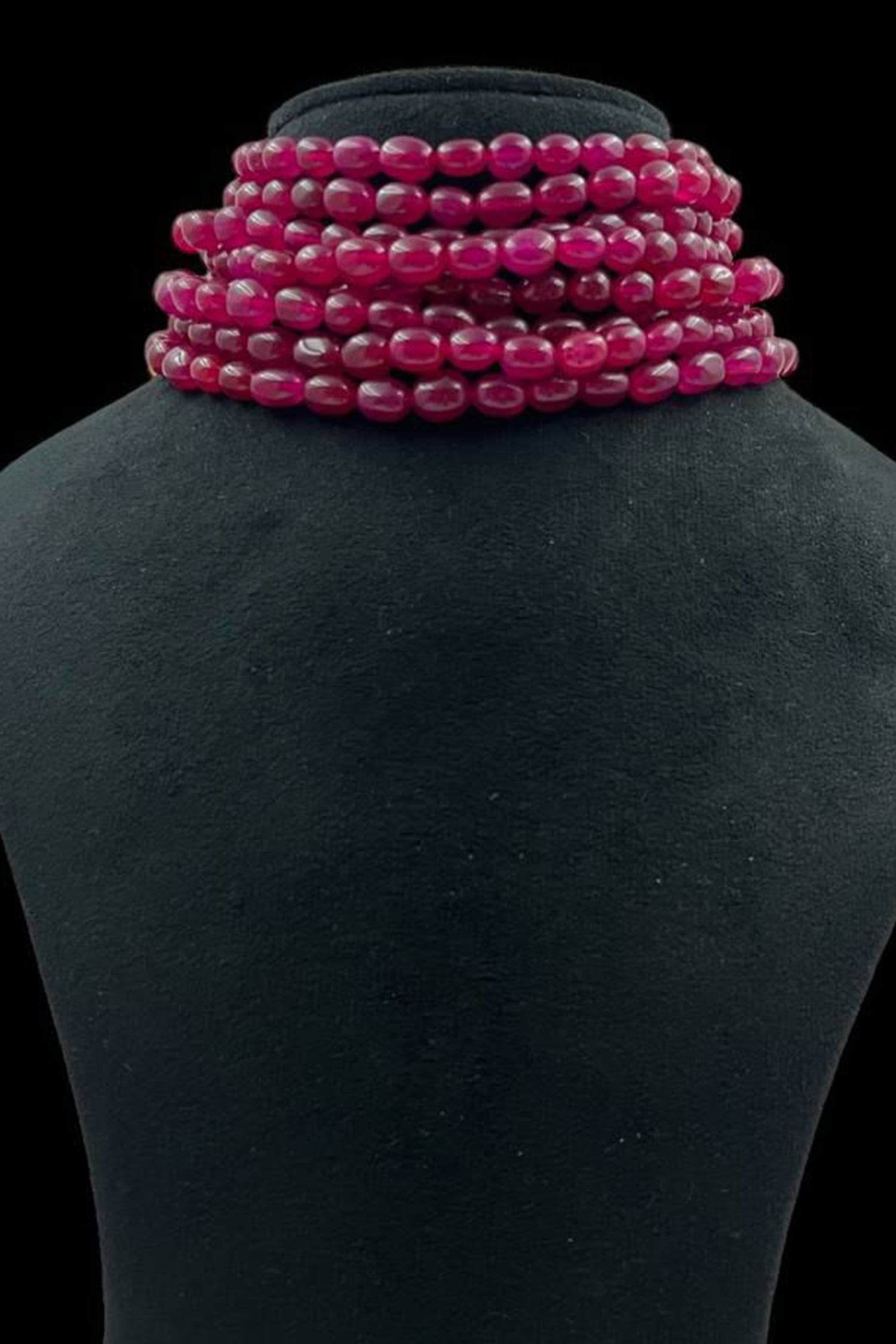 Ruby Red Beaded Multilayer Choker 