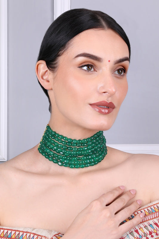 Emerald Green Radiance Multilayer Choker 