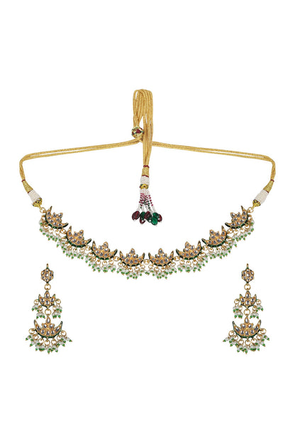 Ariana Kundan Choker Set with Earrings 