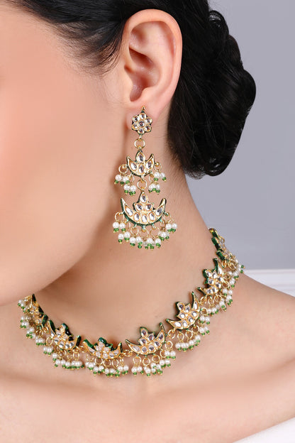 Ariana Kundan Choker Set with Earrings 