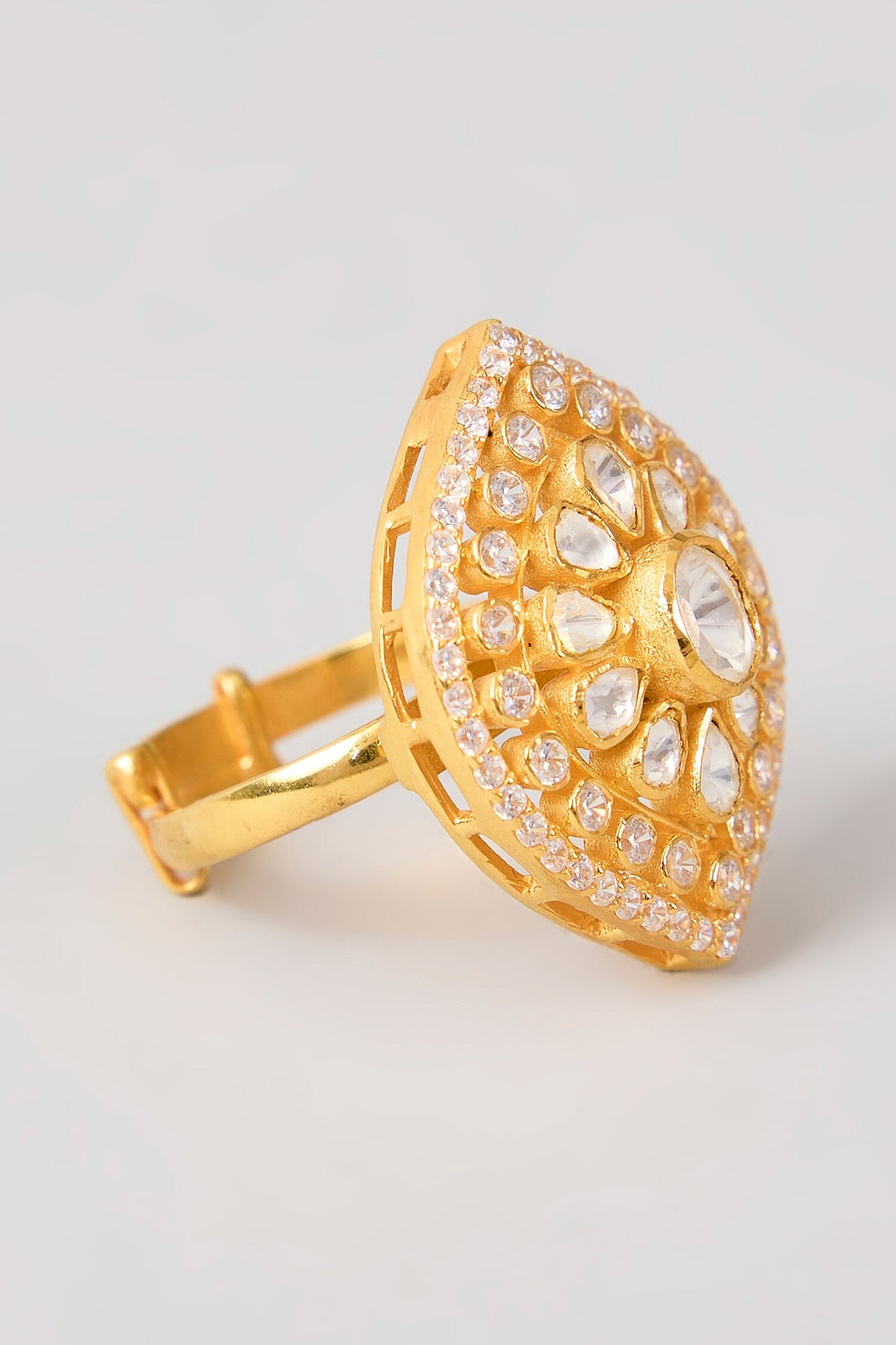 Designer Moissanite Polki Ring 