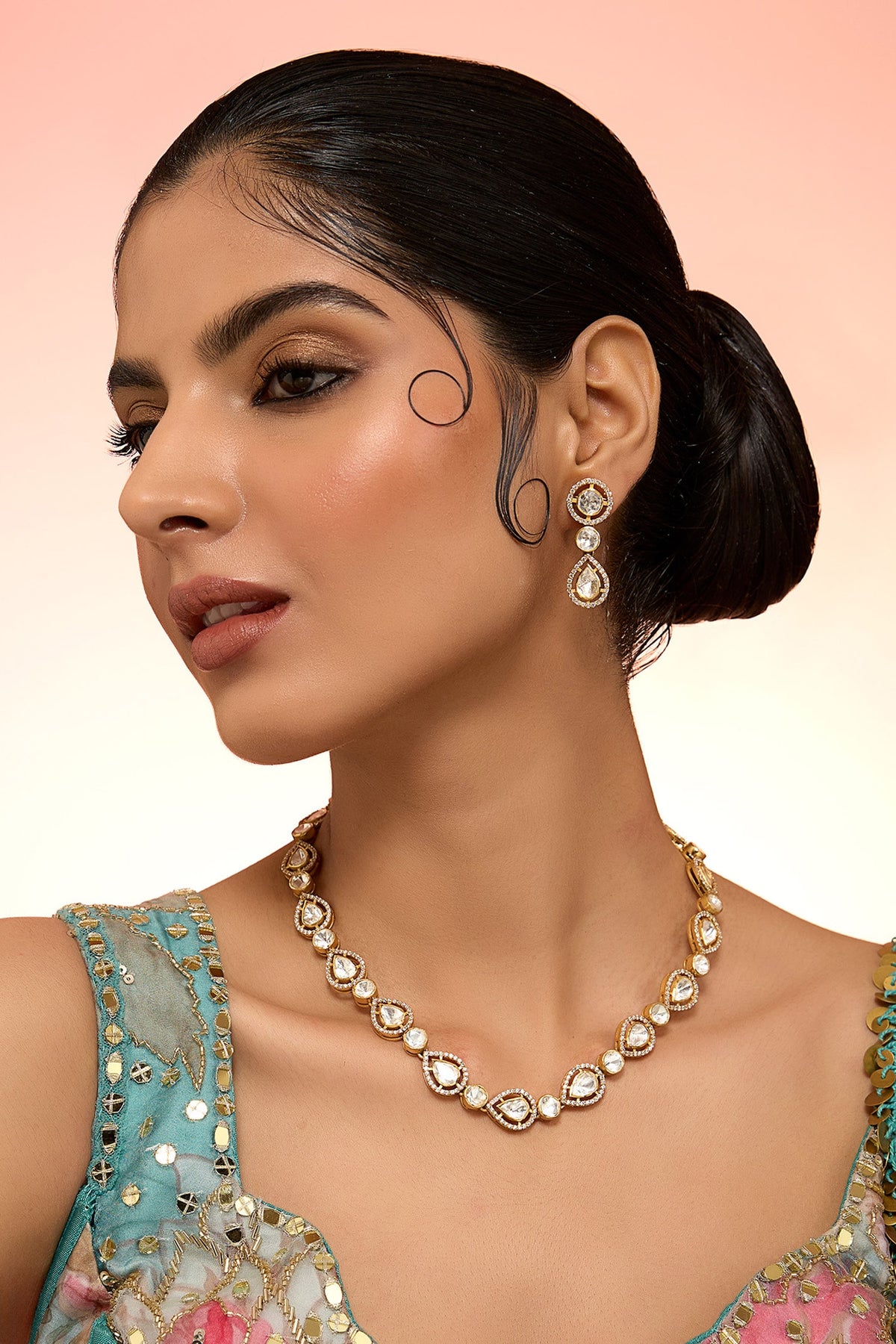 Classic Moissanite Necklace Set 