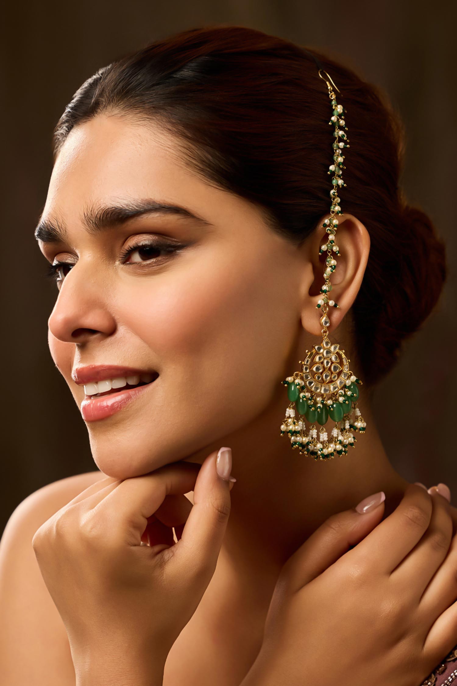Mint Kundan Earrings 