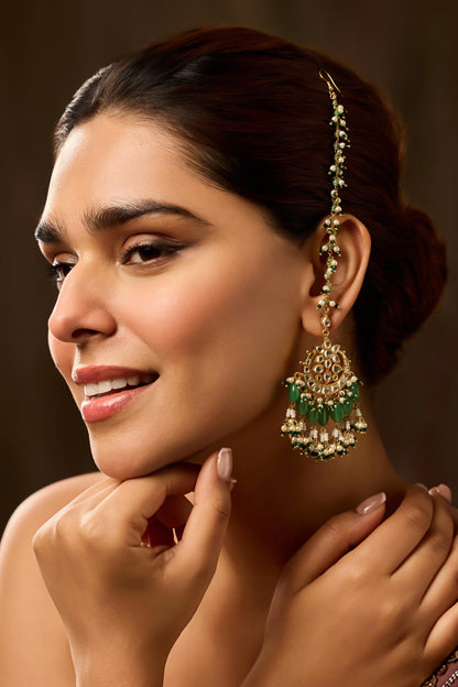 Mint Kundan Earrings 