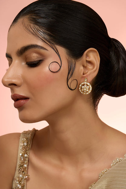 Designer Moissanite Polki Earrings 