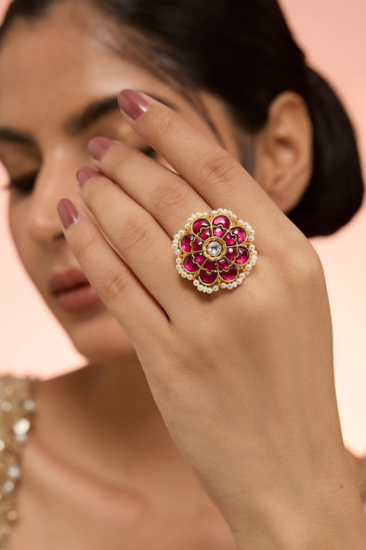 Kavi Kundan Adjustable Ring 