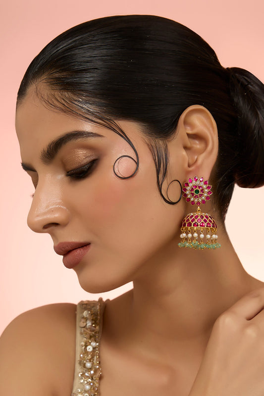 Dharini Kundan Jhumkas 