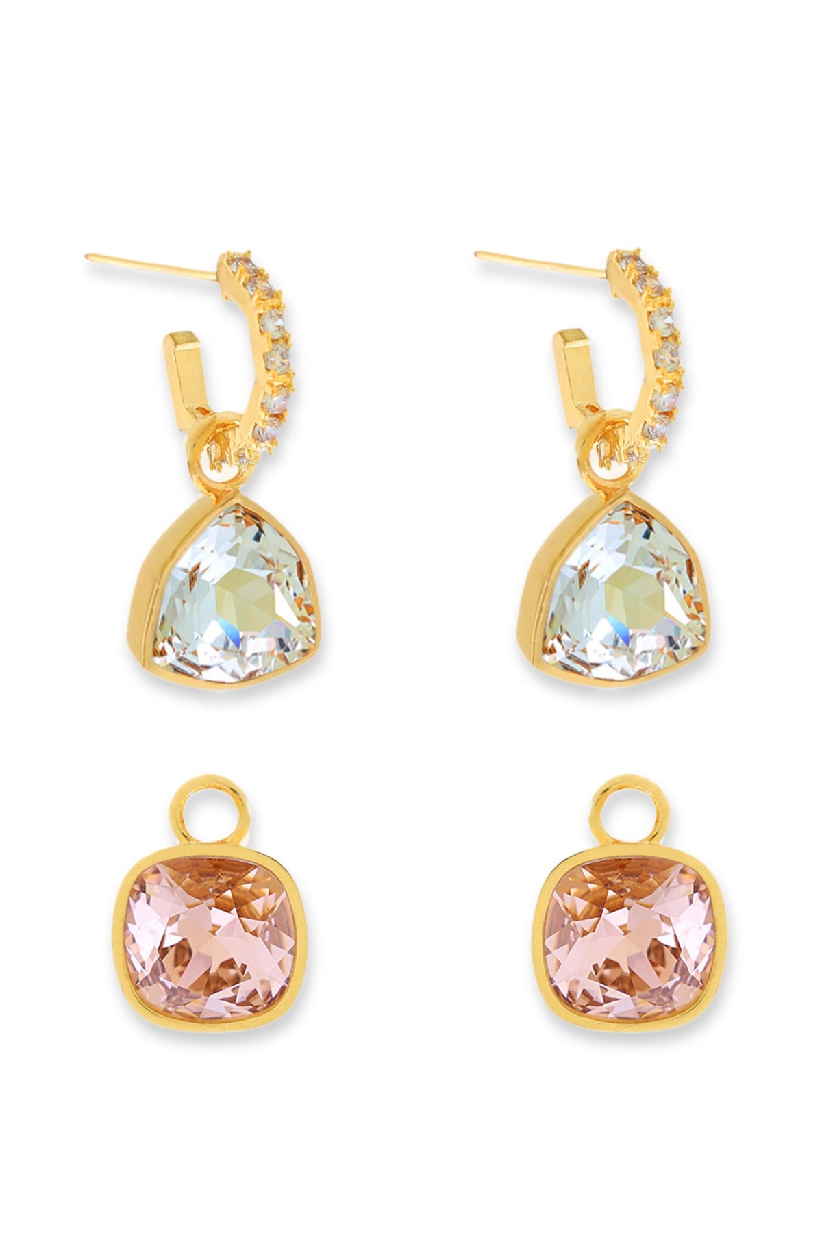 Multi Color Gold Plated Earrings 