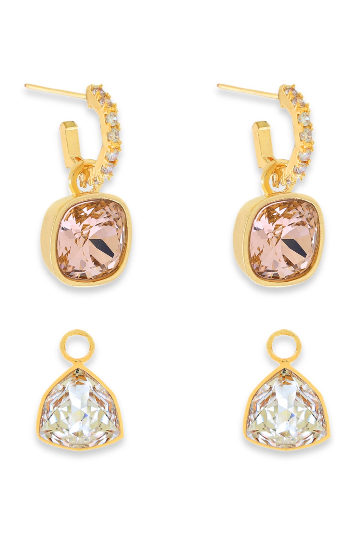 Multi Color Gold Plated Earrings 