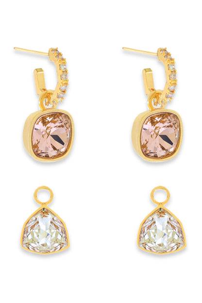 Multi Color Gold Plated Earrings 
