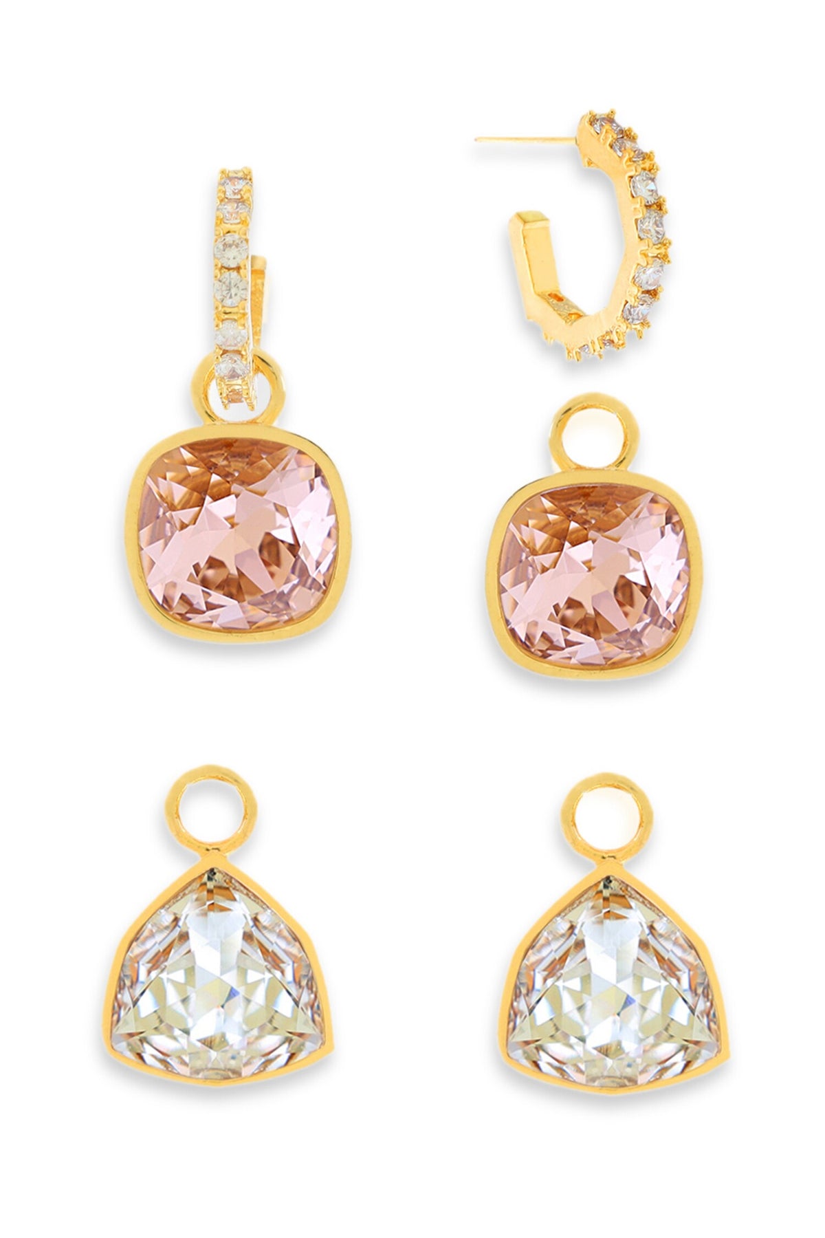 Multi Color Gold Plated Earrings 