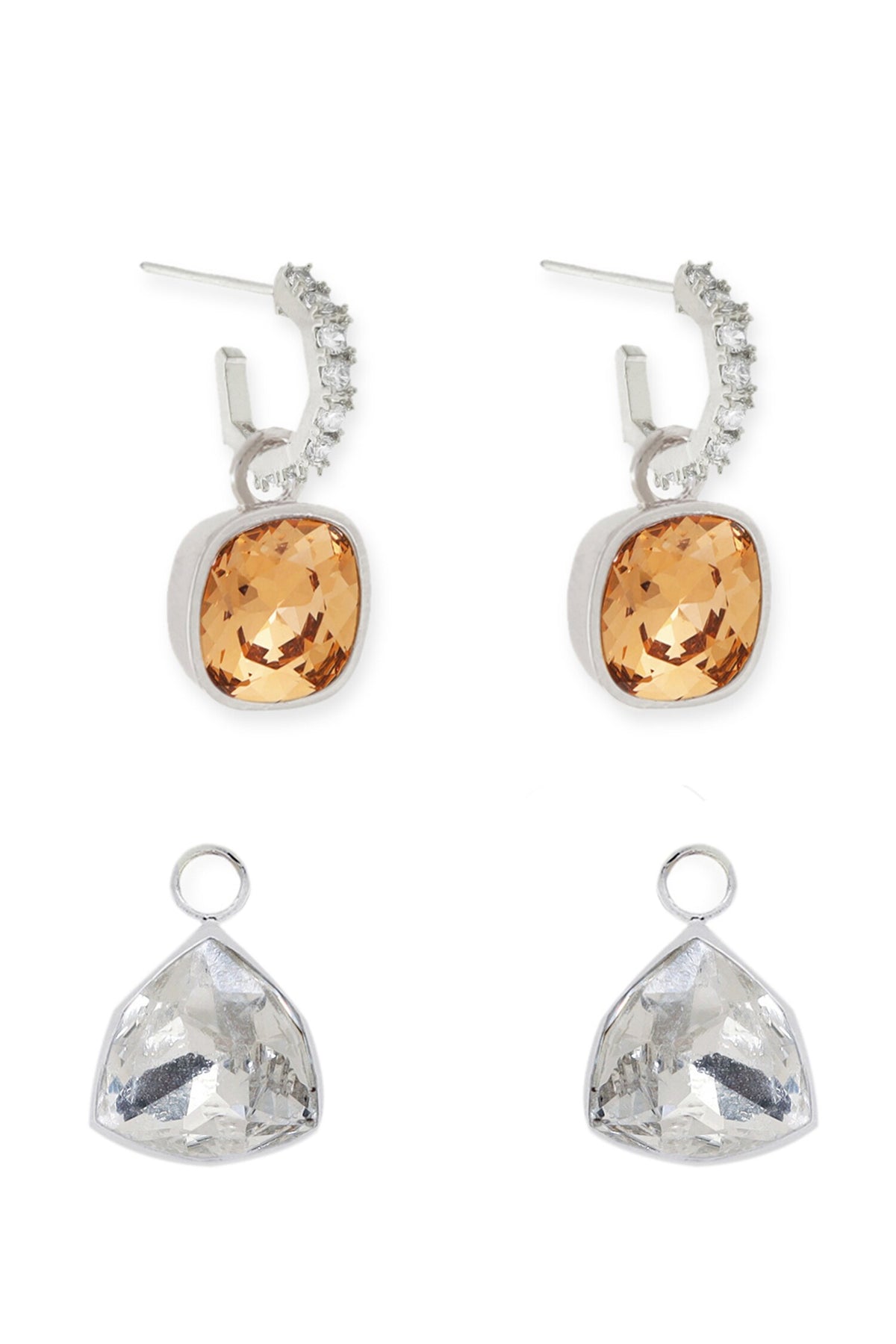 Designer Silver Multi-Color Earrings 