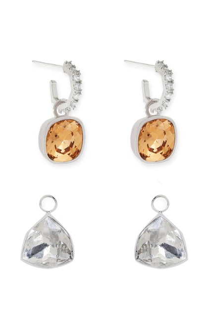 Designer Silver Multi-Color Earrings 