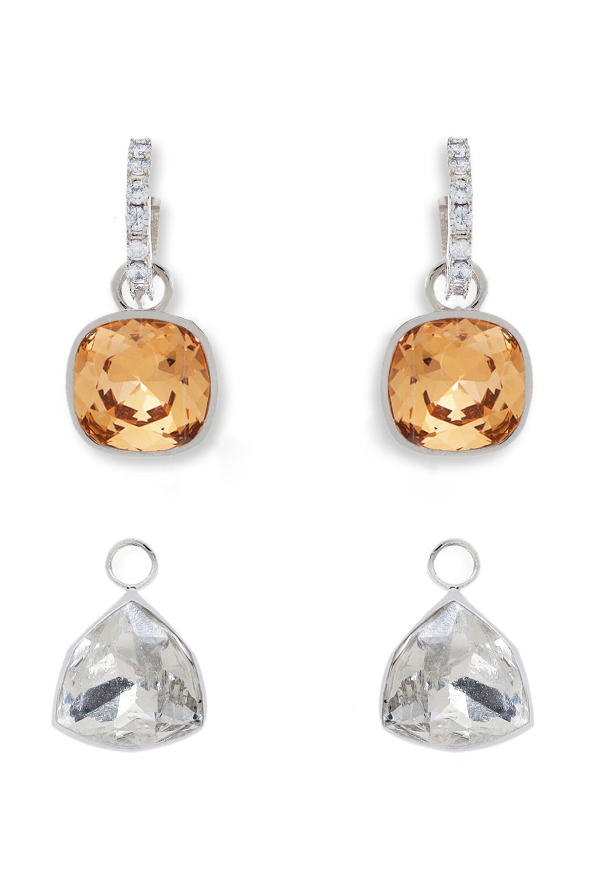 Designer Silver Multi-Color Earrings 