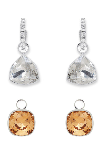 Designer Silver Multi-Color Earrings 