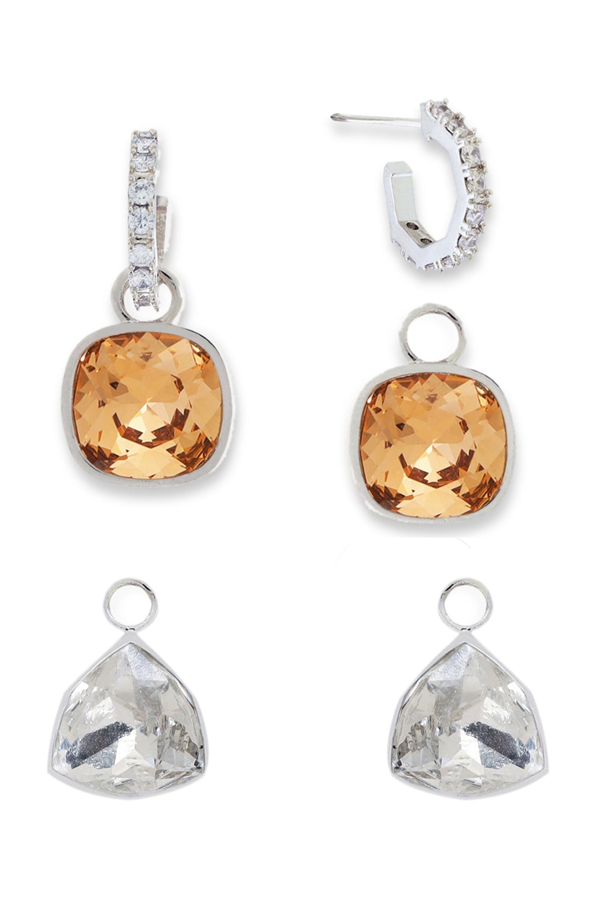 Designer Silver Multi-Color Earrings 