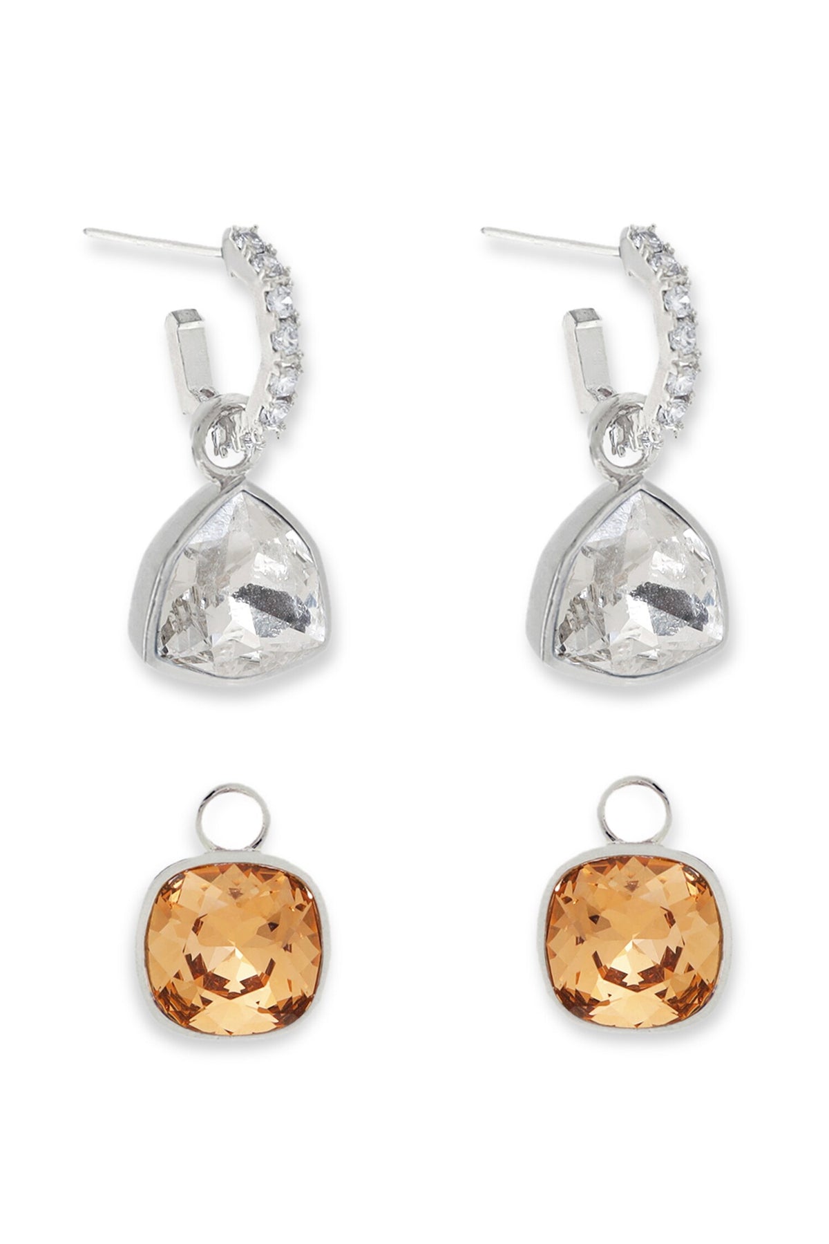 Designer Silver Multi-Color Earrings 