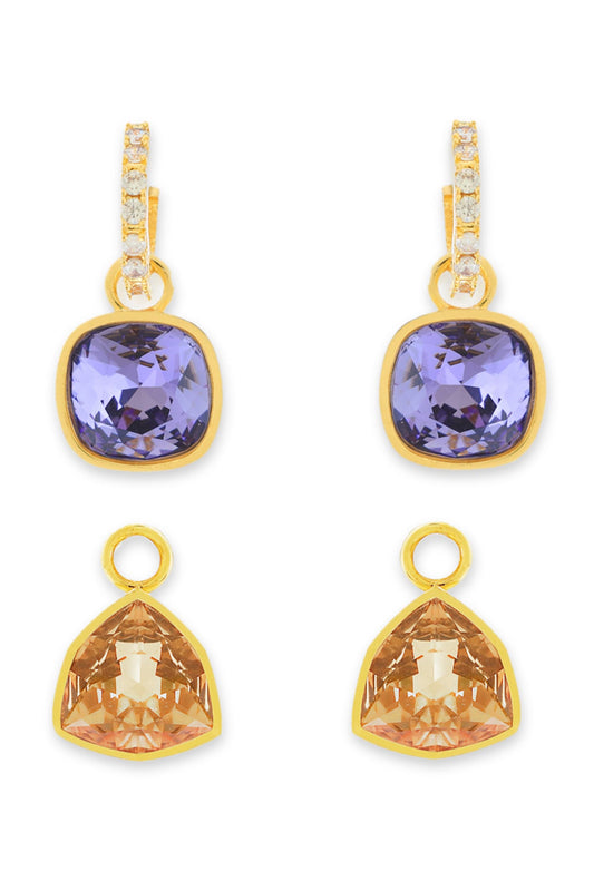 Multi Color Gold Plated Earrings 