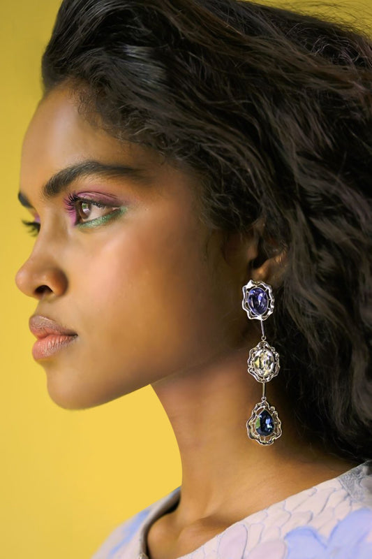 Blue Designer Earrings Set 