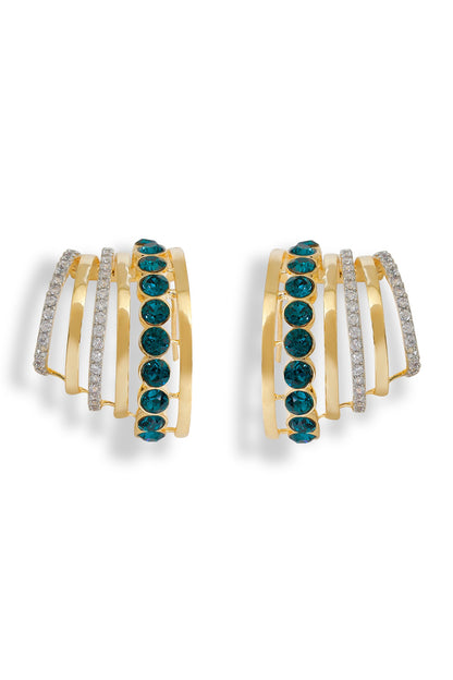 Gold Plated Green Designer Earrings 