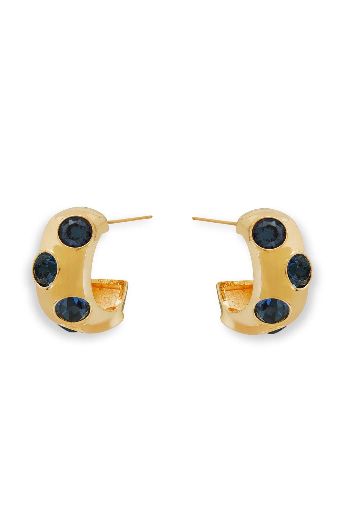 Gold Plated Blue Stone Earrings 