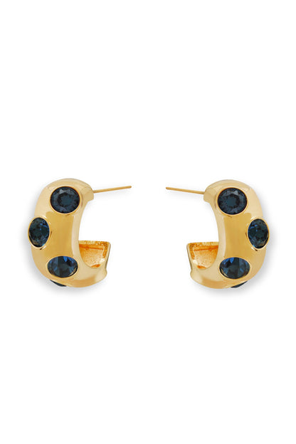 Gold Plated Blue Stone Earrings 